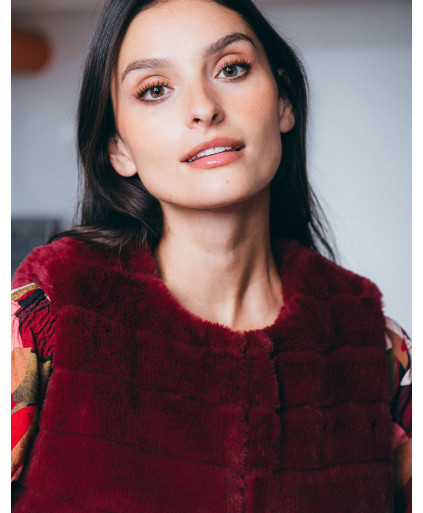 Gilet SLOVENIE - Grenat  | Julie Guerlande | Vêtements pour femme