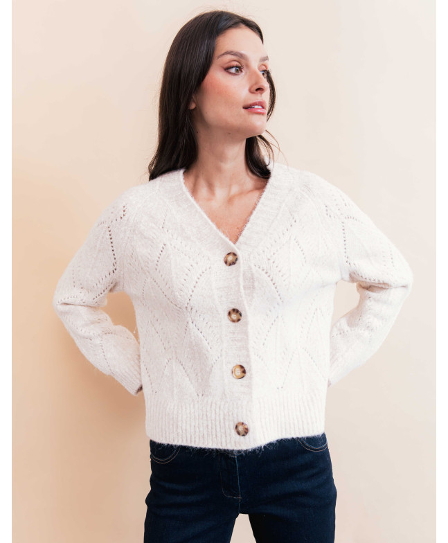 Gilet ALBERT - Ecru  | Julie Guerlande | Vêtements pour femme