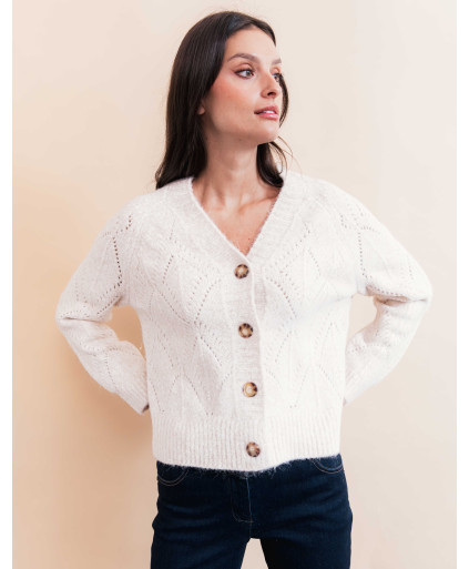 Gilet ALBERT - Ecru  | Julie Guerlande | Vêtements pour femme