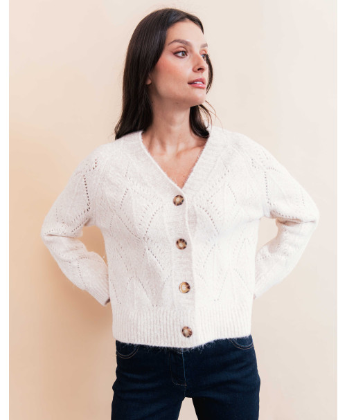 Gilet ALBERT - Ecru  | Julie Guerlande | Vêtements pour femme