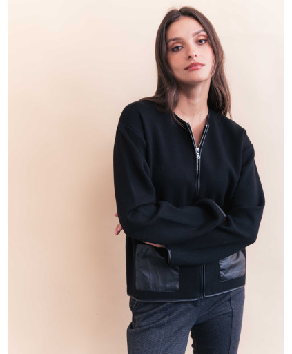 Cardigan PASCALINE - Noir  | Julie Guerlande | Vêtements pour femme