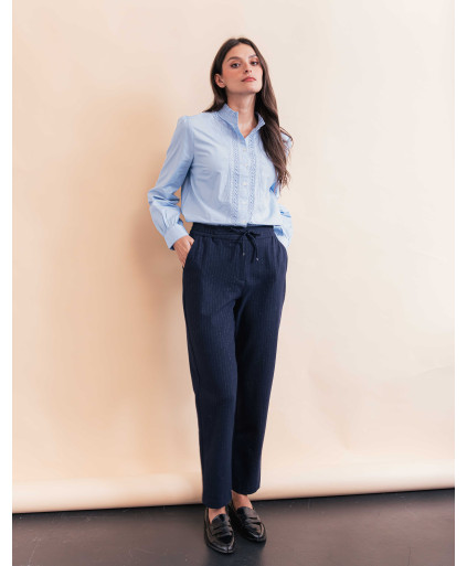 Pantalon DIMITRI - Marine  | Julie Guerlande | Vêtements pour femme