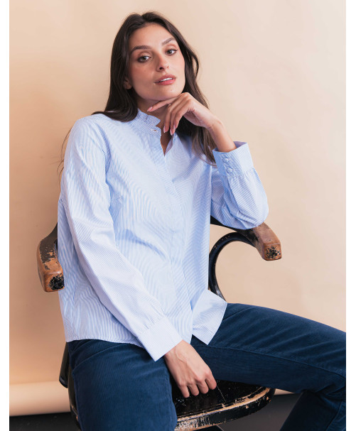 Chemise DIVINE - Bleu ciel  | Julie Guerlande | Vêtements pour femme