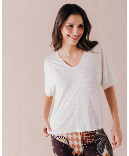 Tee-shirt REMI - Ecru | Mode pour femme | Julie Guerlande