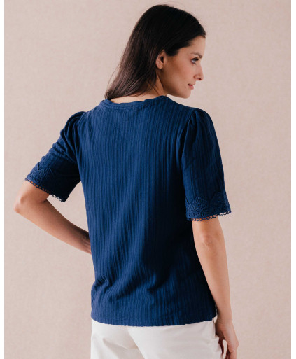 Tee-shirt PAOLA - Marine | Mode pour femme | Julie Guerlande