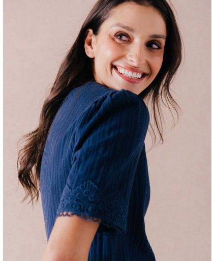 Tee-shirt PAOLA - Marine | Mode pour femme | Julie Guerlande