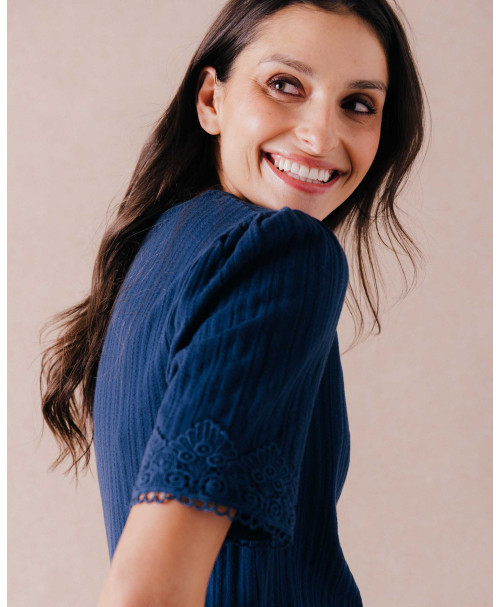 Tee-shirt PAOLA - Marine | Mode pour femme | Julie Guerlande