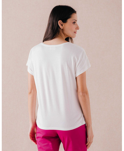 Tee-shirt PALMIER - Ecru | Mode pour femme | Julie Guerlande